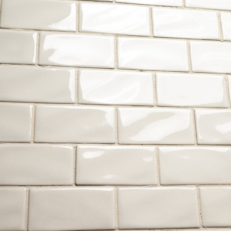 Antique White Glossy Ceramic 3x6 Subway Wall Tile