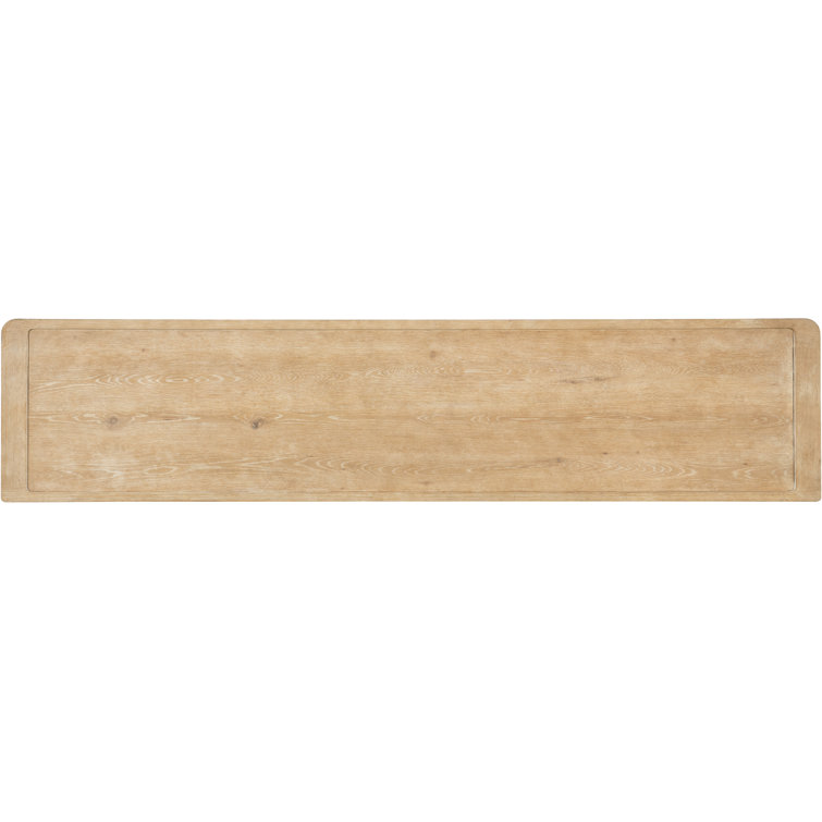 Beige Oak Transitional Media Console with Cabinet