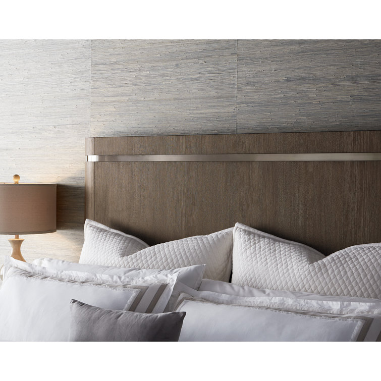 Modern Queen Dark Wood Upholstered Panel Bed with Storage