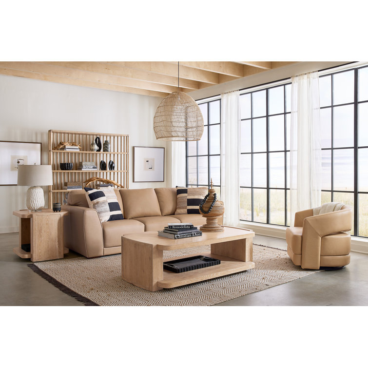 Dune Light Brown Oak Veneer Slatted Bookcase
