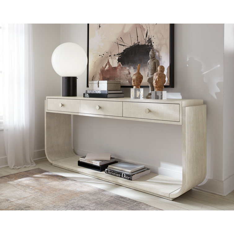 Dark Mink 78'' Oak Veneer Console Table with Storage