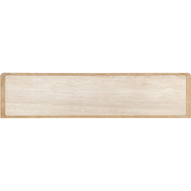 Beige Oak and Maple 80'' Transitional Buffet with Stone Inlay