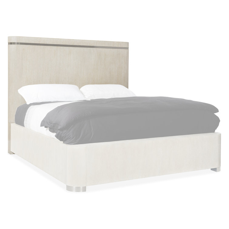 Light Wood Diamond Queen Panel Bed with Upholstered Headboard