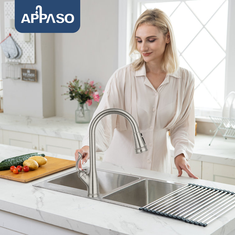 Brushed Nickel High-Arc Pull-Out Spray Kitchen Faucet