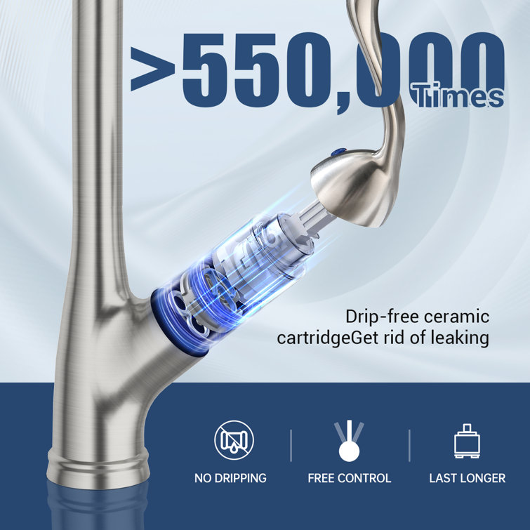 Brushed Nickel High-Arc Pull-Out Spray Kitchen Faucet