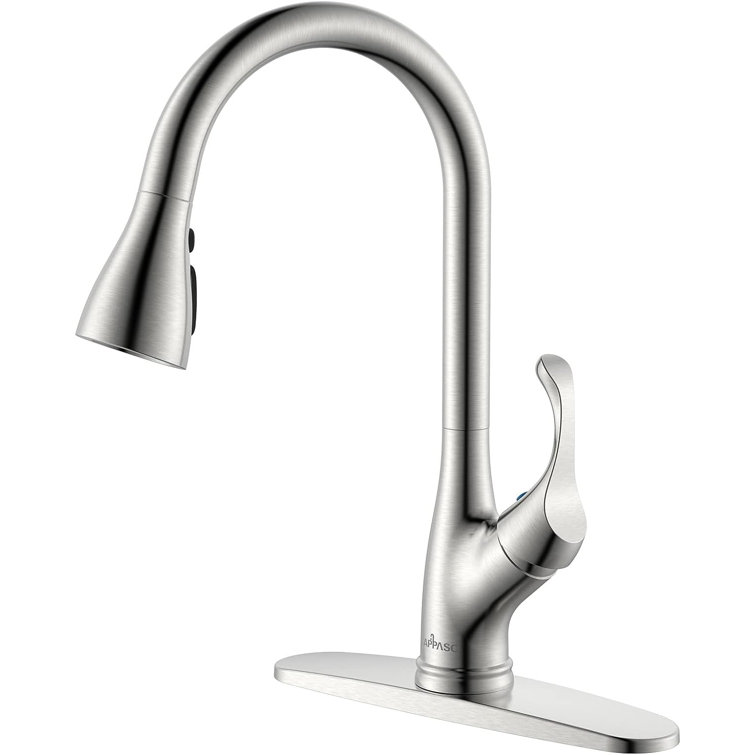 Elegant Brushed Nickel High-Arc Faucet with Pull-Out Spray