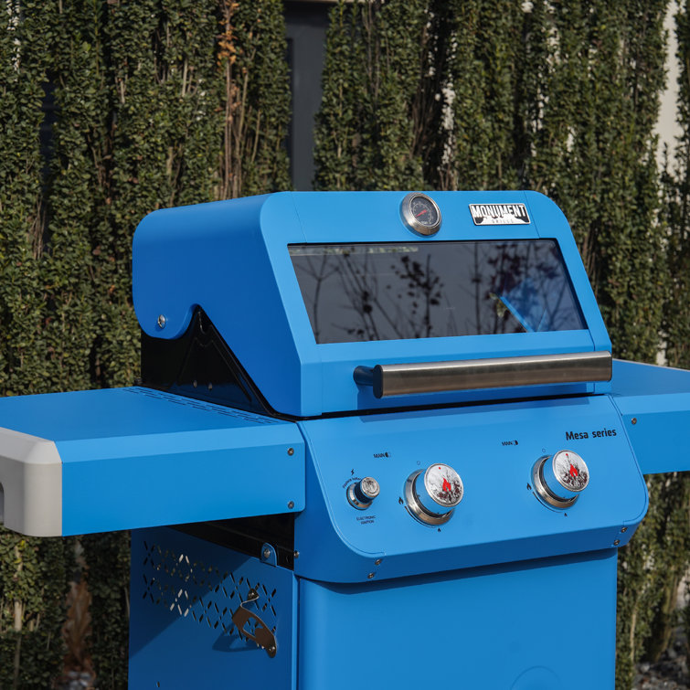 Blue 2-Burner Propane Gas Grill with Clear View Lid