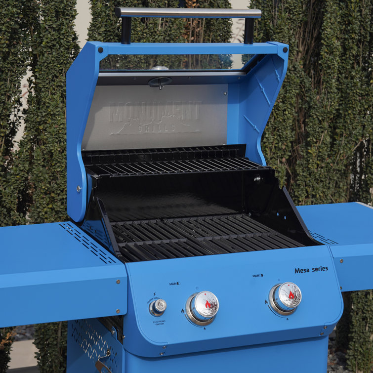 Blue 2-Burner Propane Gas Grill with Clear View Lid