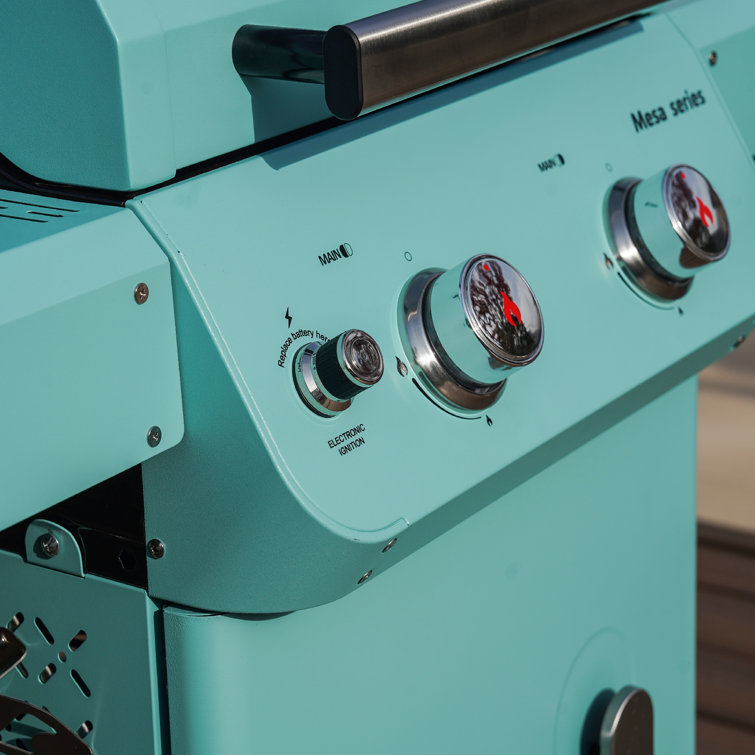 Mesa Jade Green 2-Burner Propane Gas Grill with LED Controls