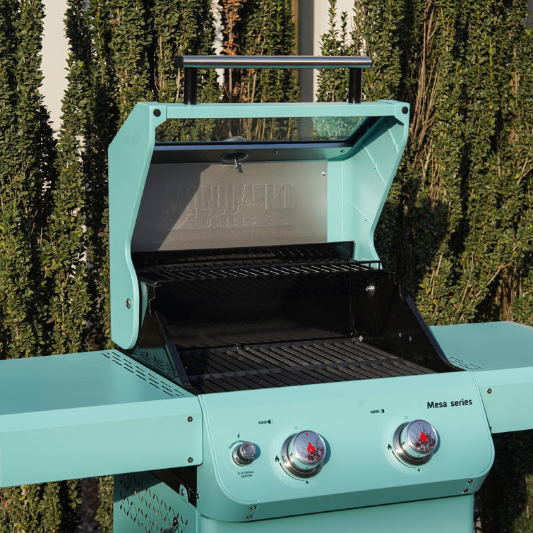 Mesa Jade Green 2-Burner Propane Gas Grill with LED Controls