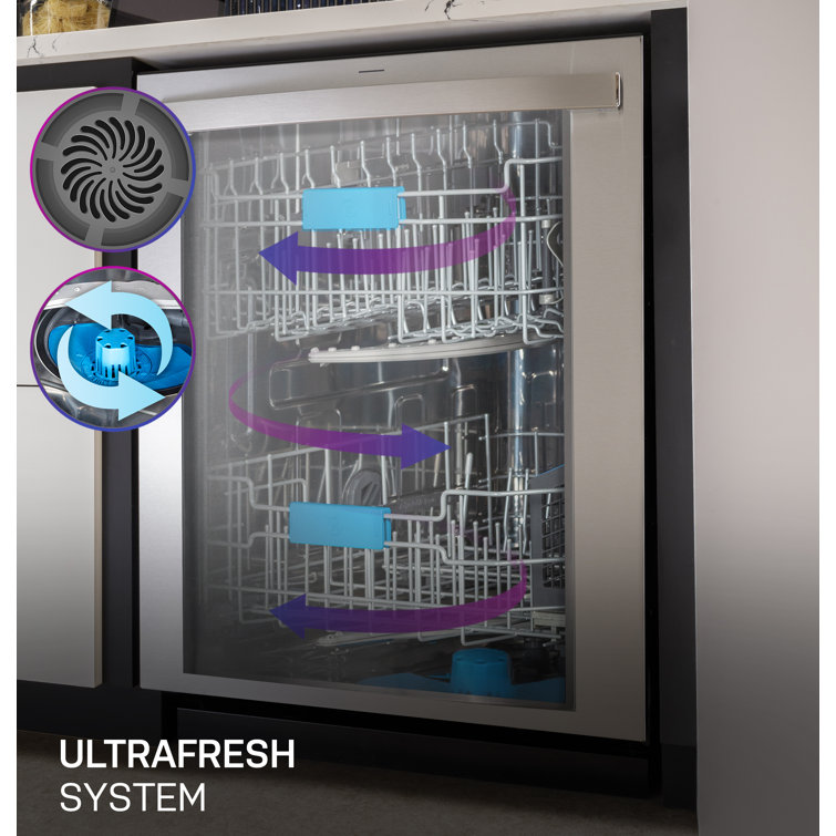 Stainless Steel Smart Built-In Dishwasher with Pocket Handle