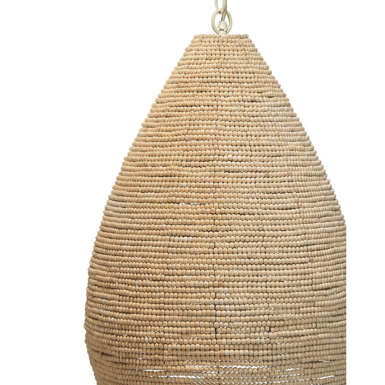 Karlene Off-White Beaded Large Pendant Light with Artisanal Design