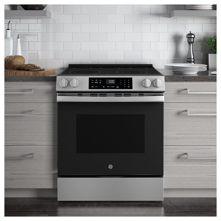 GE 30" Stainless Steel Slide-In Electric Range with Self-Cleaning