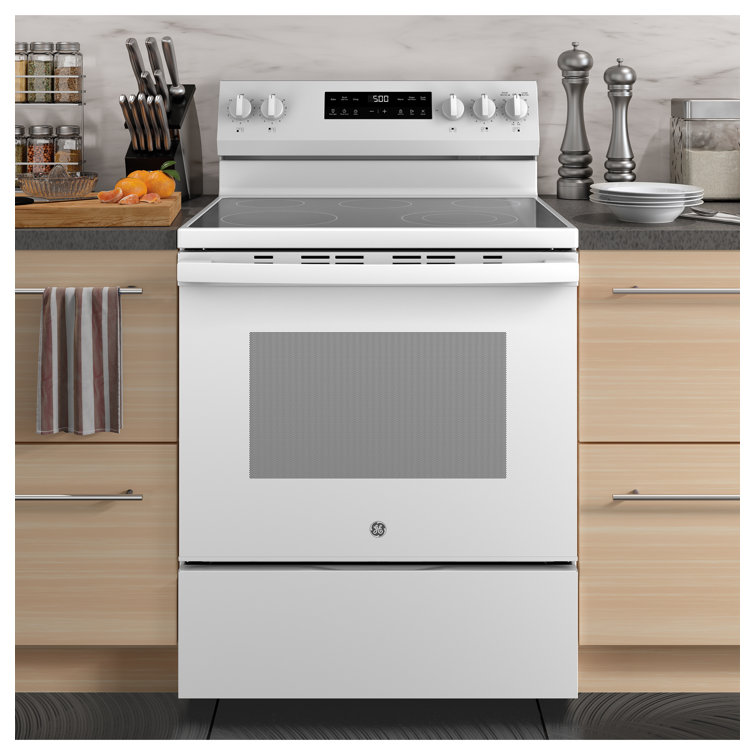 White 30" Free-Standing Electric Range with Self-Cleaning