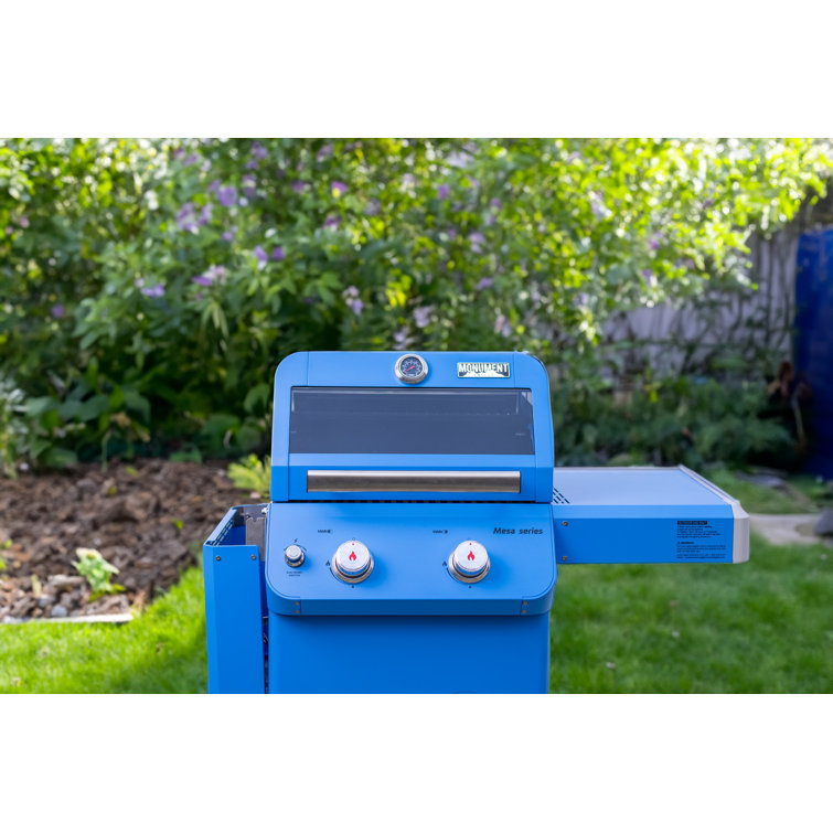 Blue 2-Burner Propane Gas Grill with Clear View Lid