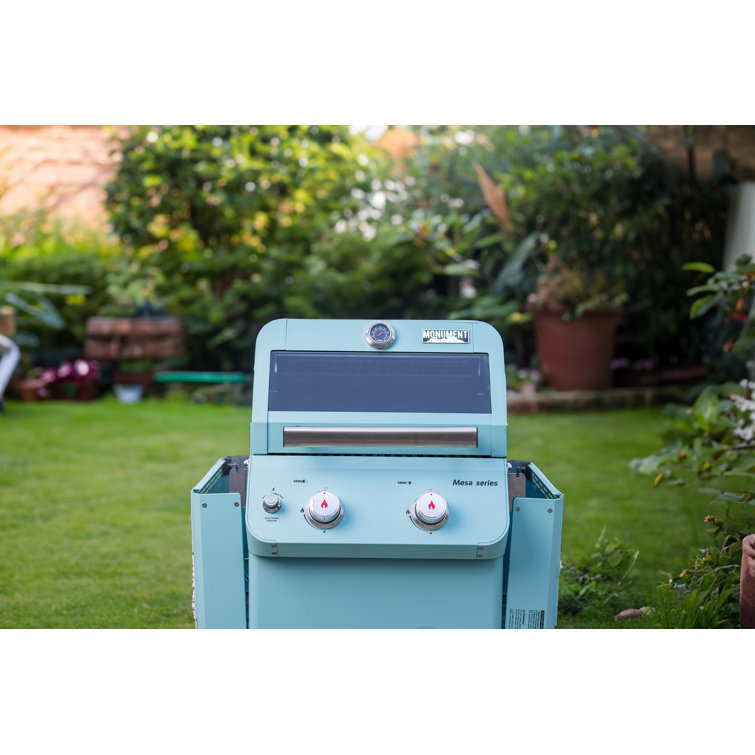 Mesa Jade Green 2-Burner Propane Gas Grill with LED Controls