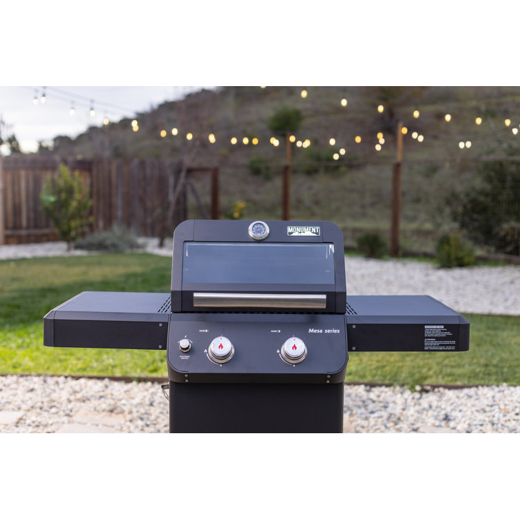Mesa Black 2-Burner Stainless Steel Propane Gas Grill with LED Controls