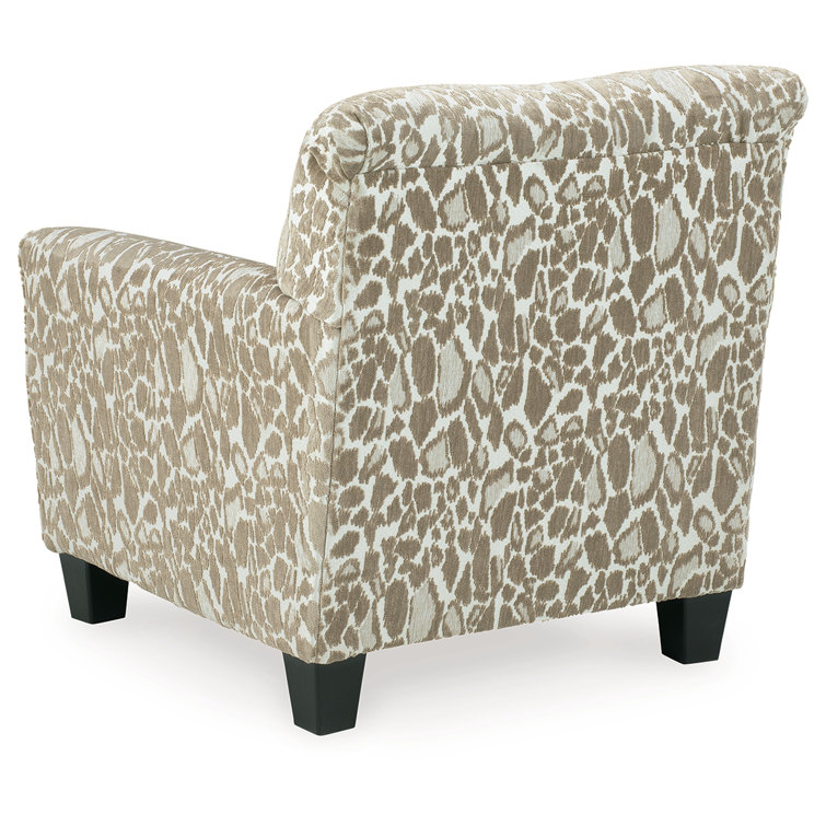 Beige Traditional Cheetah Spot Accent Chair 35"