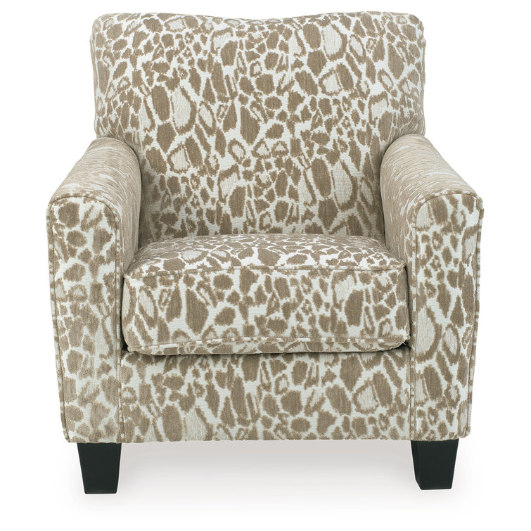 Beige Traditional Cheetah Spot Accent Chair 35"