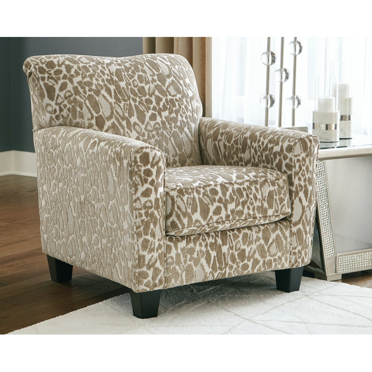 Beige Traditional Cheetah Spot Accent Chair 35"
