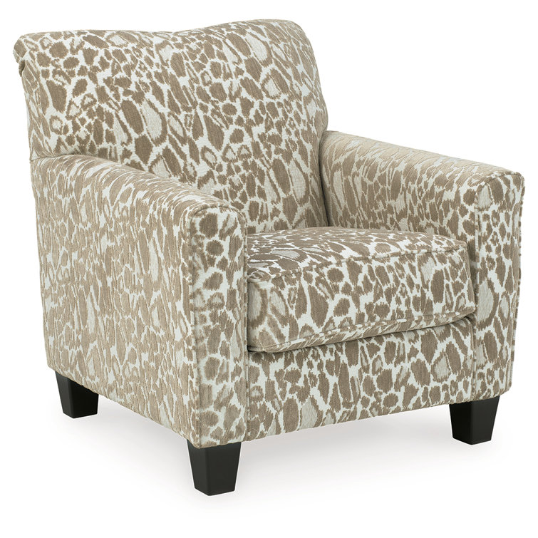 Beige Traditional Cheetah Spot Accent Chair 35"