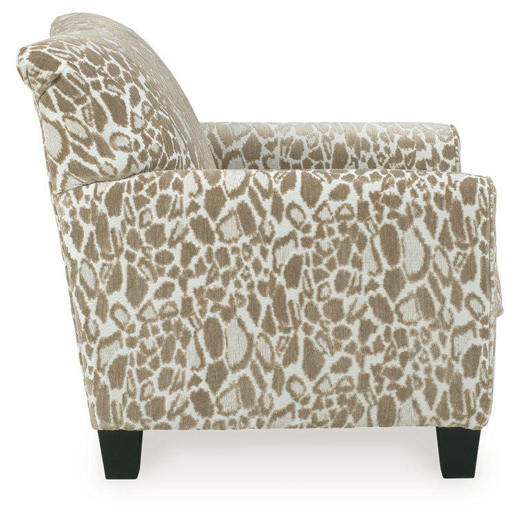 Beige Traditional Cheetah Spot Accent Chair 35"