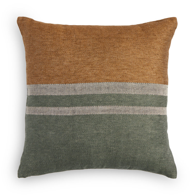 CRANE Striped Linen Reversible Throw Pillow