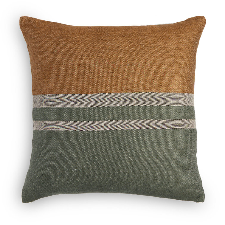 CRANE Striped Linen Reversible Throw Pillow