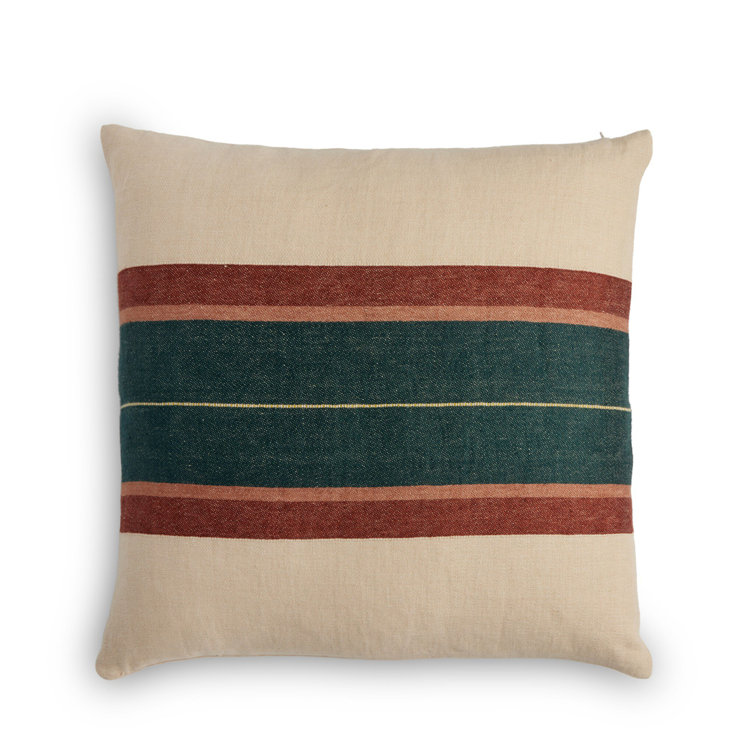 Paulina Striped Linen Reversible Throw Pillow