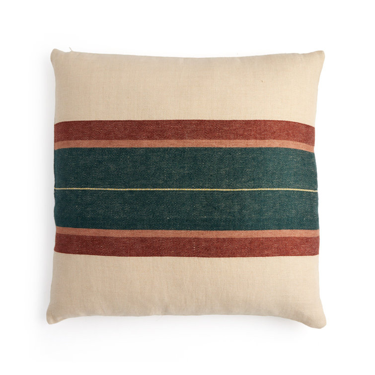 Paulina Striped Linen Reversible Throw Pillow
