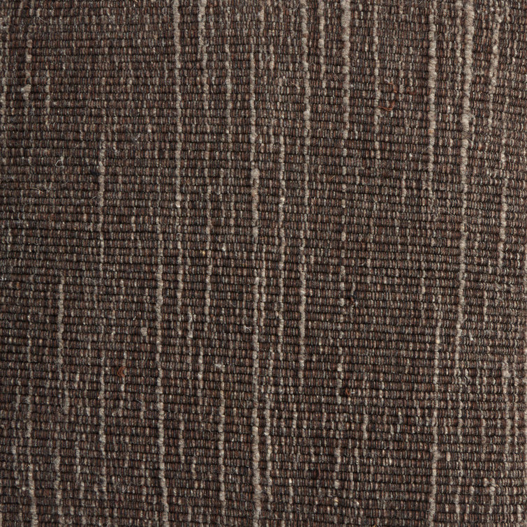 Handwoven Dark Brown Wool Blend Square Throw Pillow