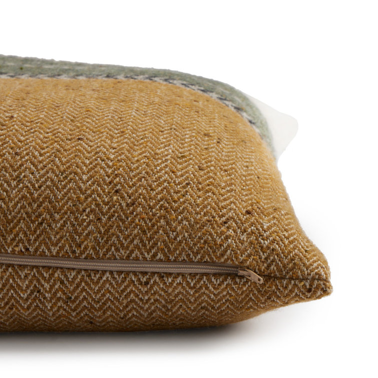 Ambrose Striped Wool Blend Reversible Square Throw Pillow