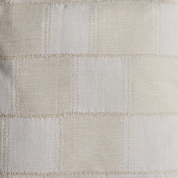 Cream Plaid Reversible Square Throw Pillow