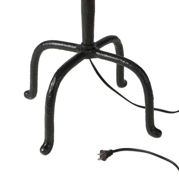 Matte Black Cast Aluminum Floor Lamp with Tapered Shade