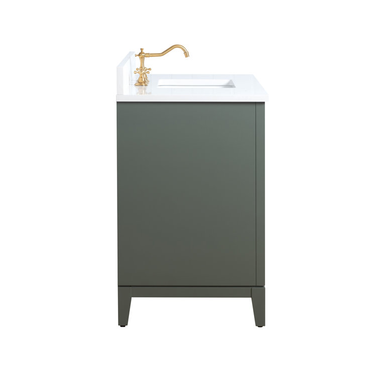 Vintage Green 42" Freestanding Bathroom Vanity with Marble Top