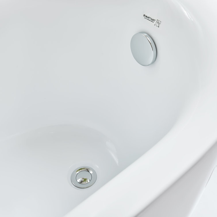 71'' White Acrylic Freestanding Soaking Bathtub