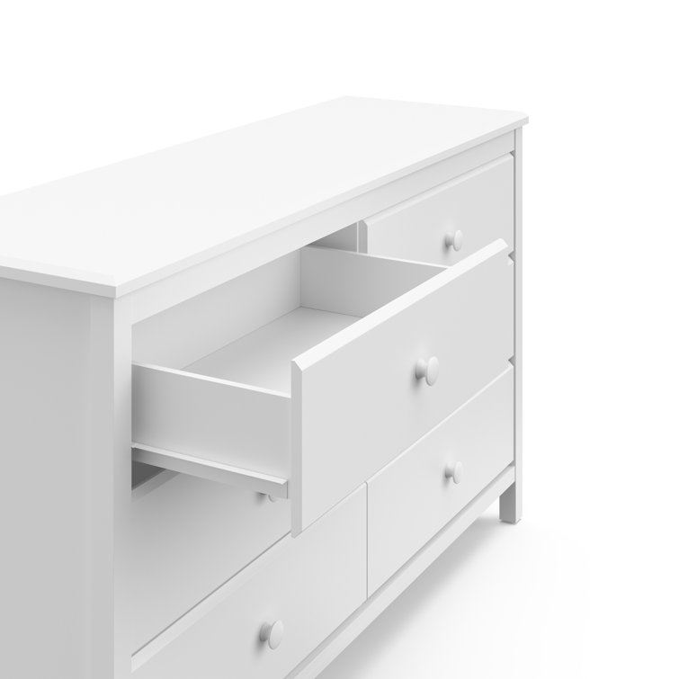 Alpine White 6-Drawer Nursery Dresser with Spacious Storage