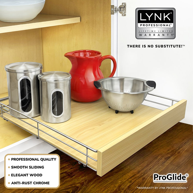 Professional 21" Wood and Chrome Pull Out Cabinet Organizer