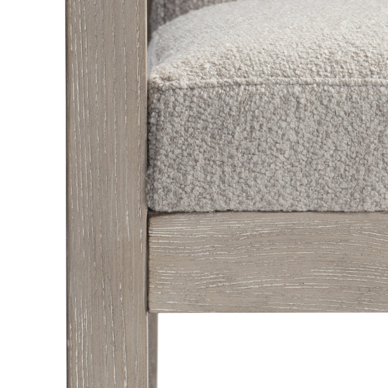 Tawny Upholstered Wood Arm Chair with Cushions