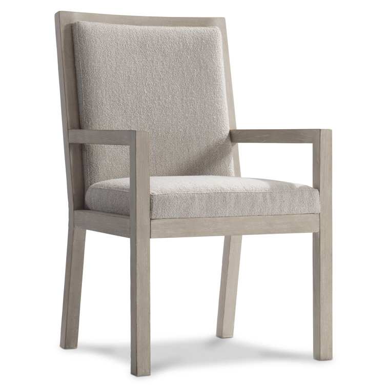Tawny Upholstered Wood Arm Chair with Cushions