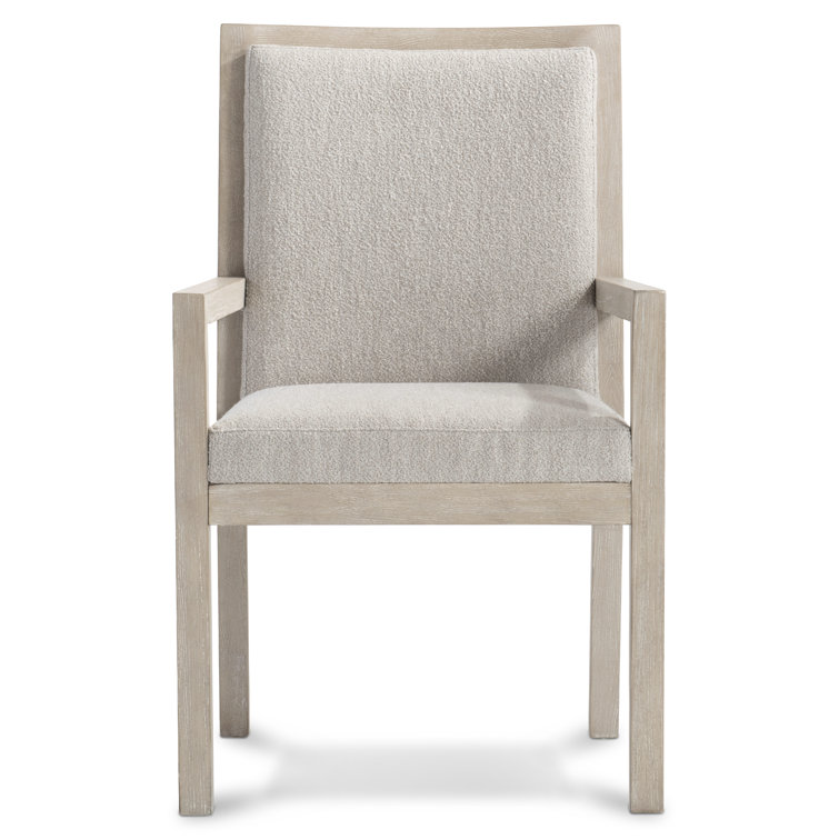 Tawny Upholstered Wood Arm Chair with Cushions