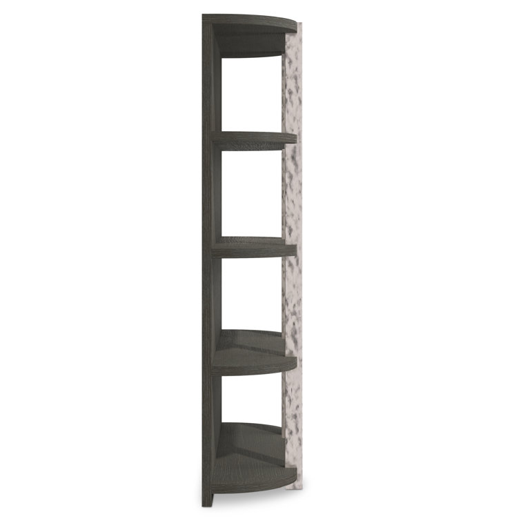 Gray Metal and Wood Modern Etagere Bookcase