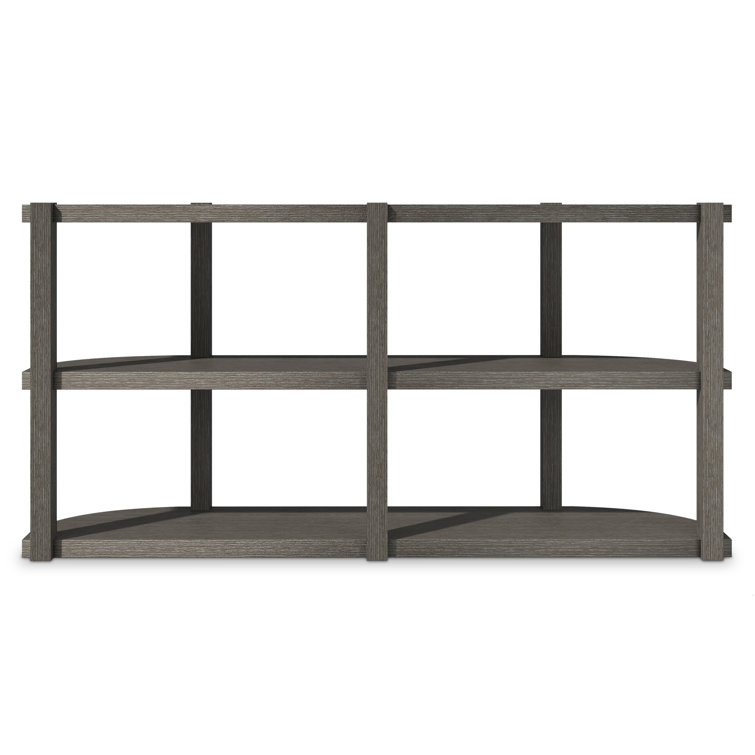 Gray Wood and Metal Modern Console Table with Storage