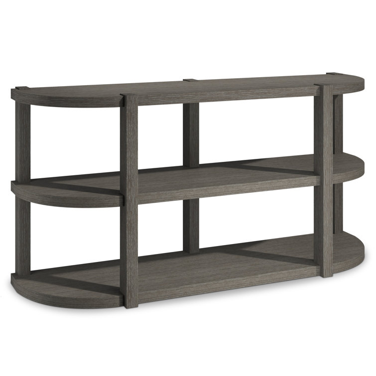 Gray Wood and Metal Modern Console Table with Storage