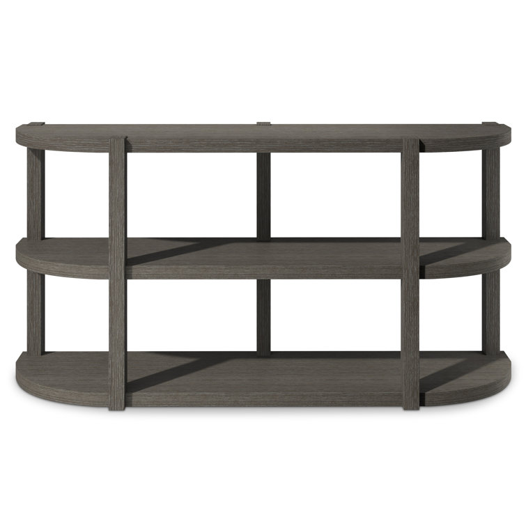 Gray Wood and Metal Modern Console Table with Storage