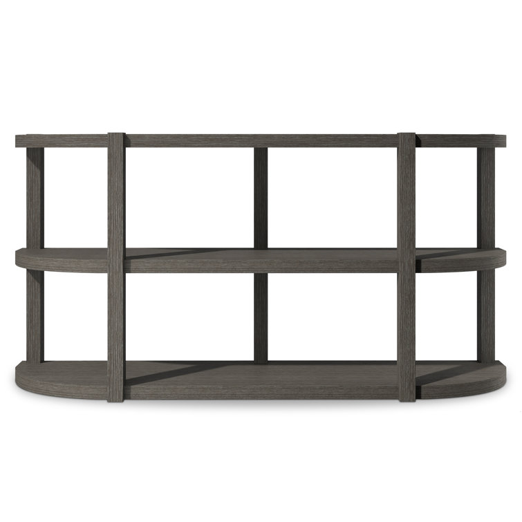 Gray Wood and Metal Modern Console Table with Storage