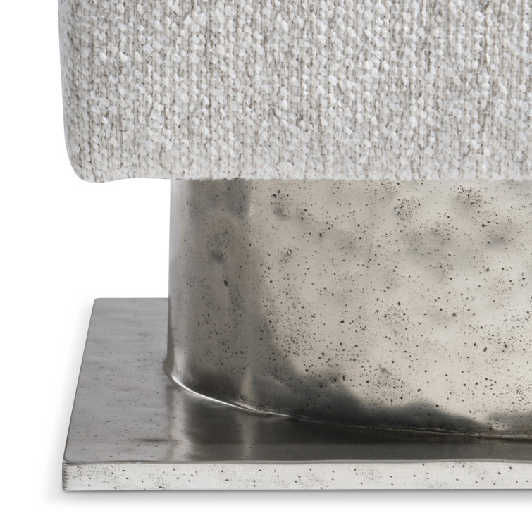 Prado 18" Gray Upholstered Square Accent Stool