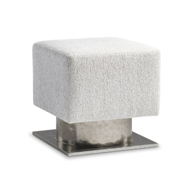 Prado 18" Gray Upholstered Square Accent Stool
