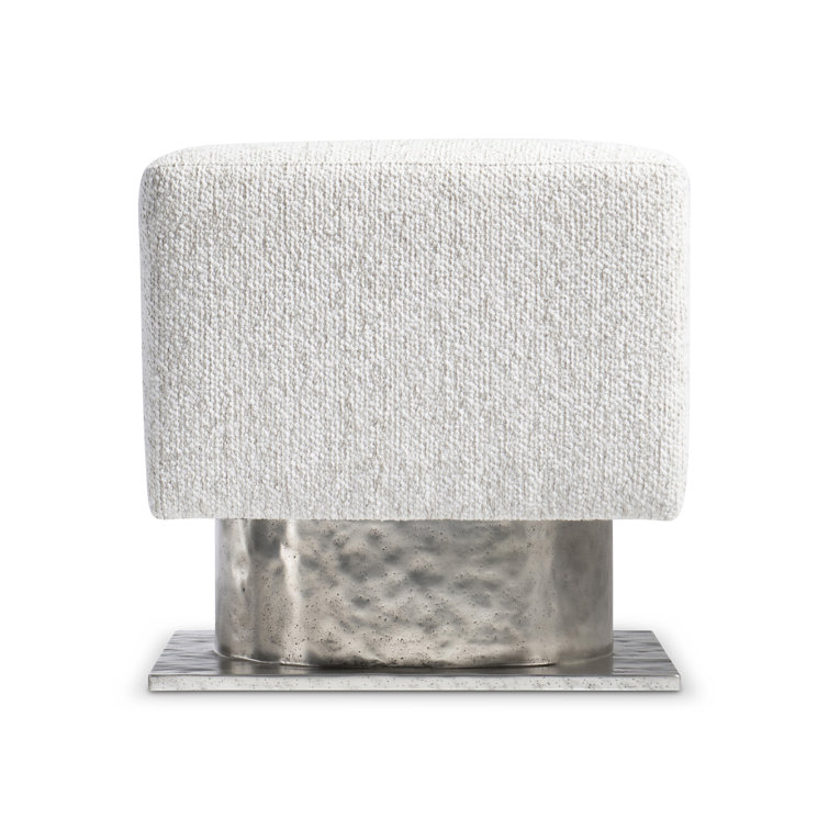 Prado 18" Gray Upholstered Square Accent Stool