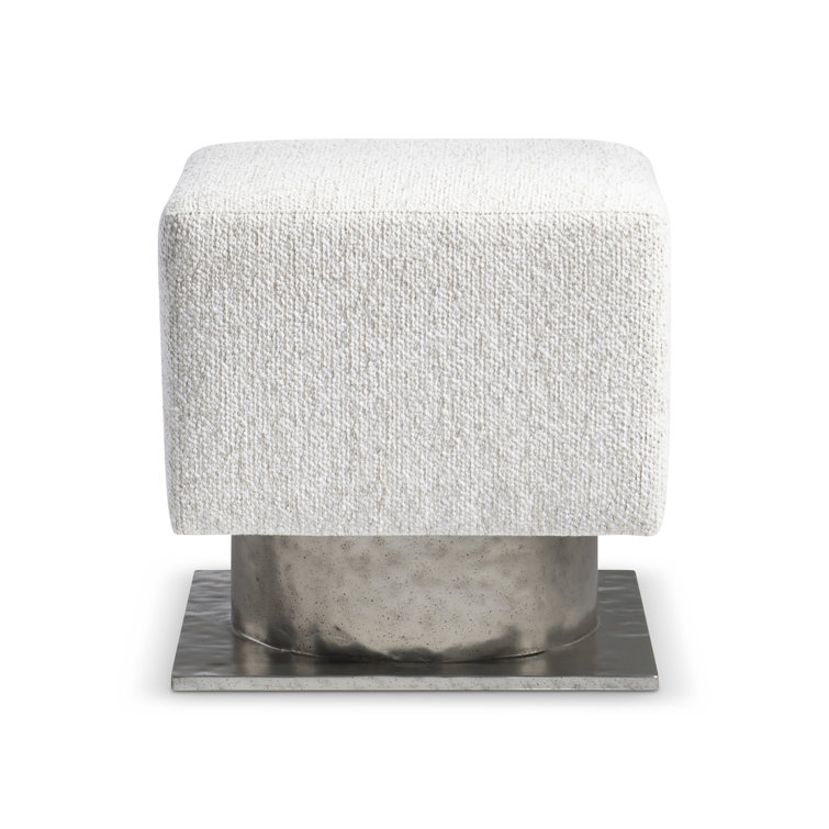 Prado 18" Gray Upholstered Square Accent Stool
